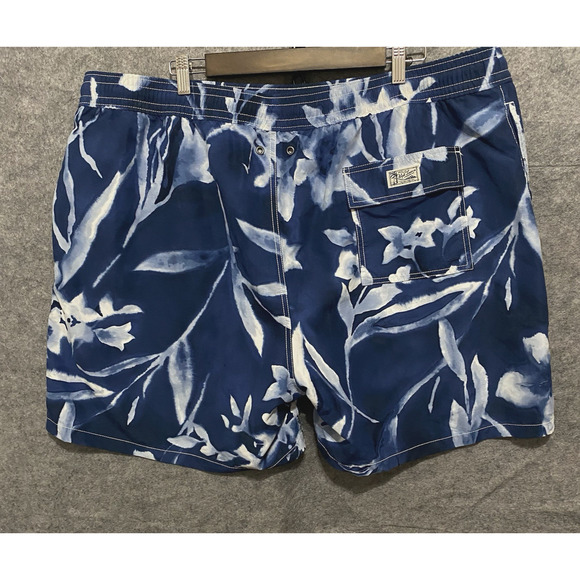 Polo Ralph Lauren Swim Trunks Mens 3XB Blue Floral‎ Pockets Pony Logo - Picture 2 of 11